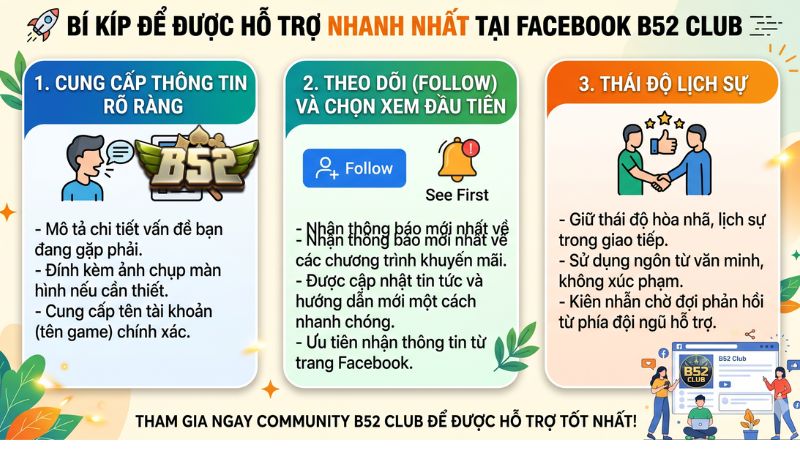 Bí kíp để được hỗ trợ nhanh nhất tại B52 Club Bí kíp để được hỗ trợ nhanh nhất tại B52 Club