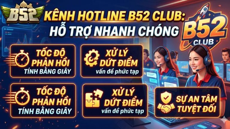 Kênh hỗ trợ hotline B52 Club luôn được game thủ ưu tiên và liên hệ nhiều nhất