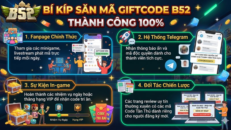Bí Kíp Săn Mã Giftcode B52 Thành Công 100% Bí Kíp Săn Mã Giftcode B52 Thành Công 100%