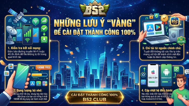 Những lưu ý "vàng" để cài đặt b52 club thành công 100%