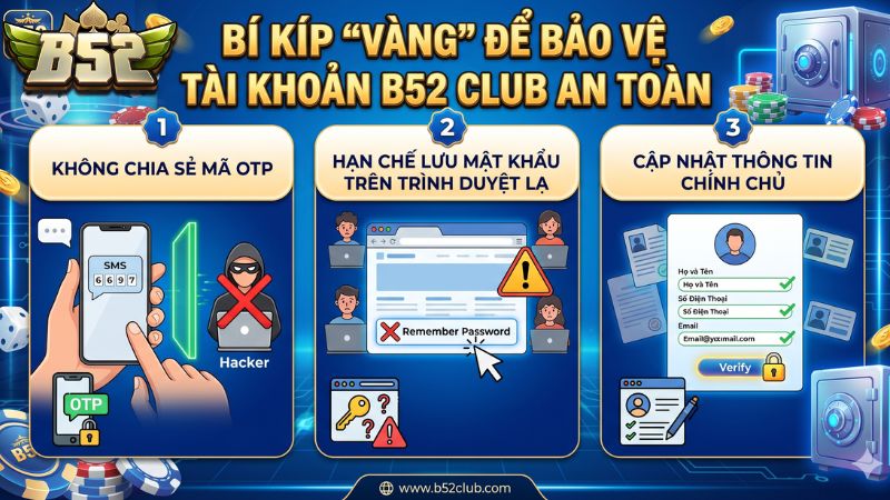 Bí kíp "vàng" để bảo vệ tài khoản B52 CLUB an toàn